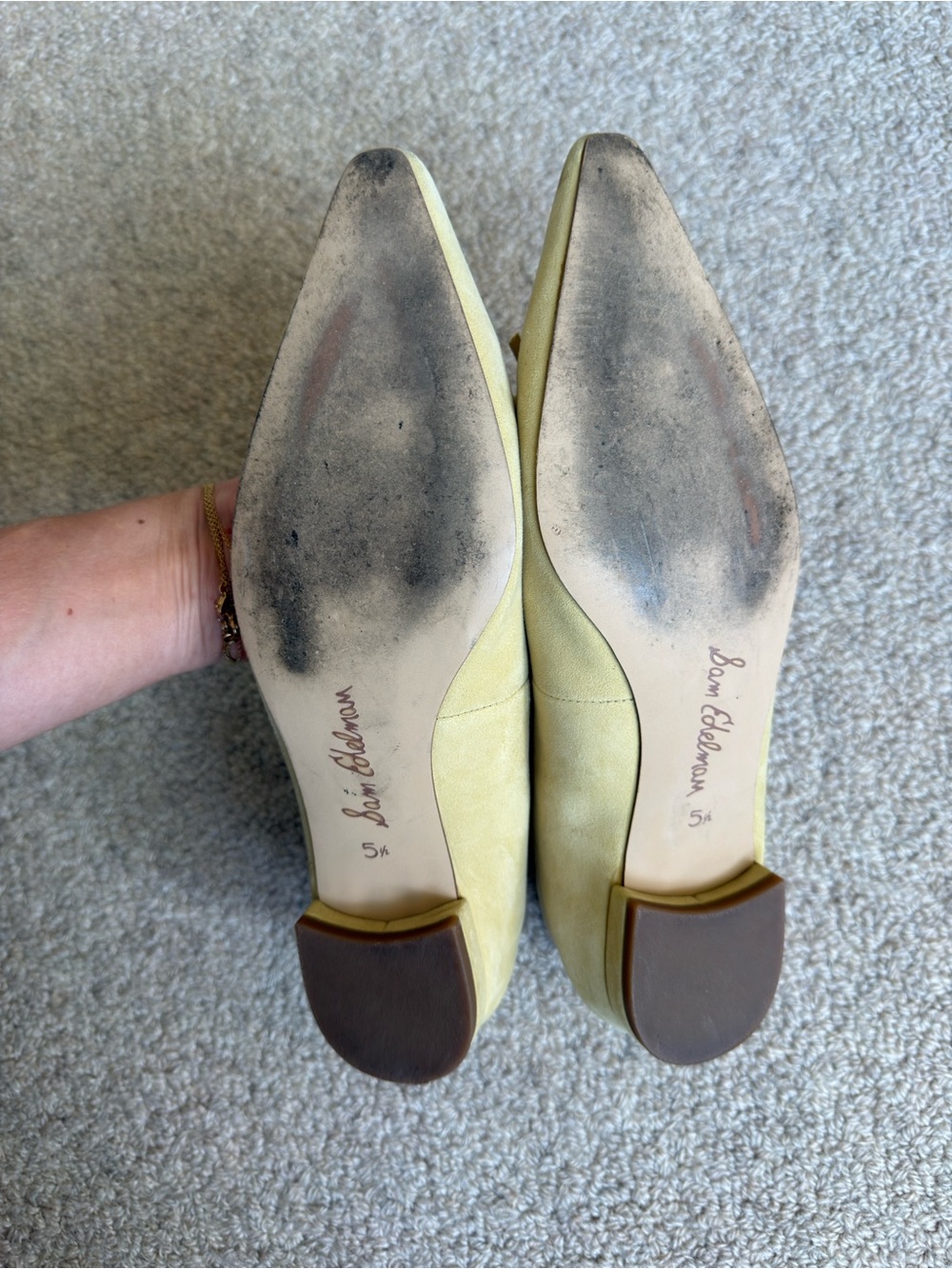 Sam Edelman Classic Pointed Toe Bow Flats - yellow - Picture 7 of 7